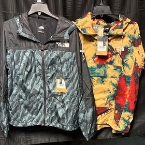The North Face BUNDLE Black/green and Tie-Dye windbreakers Medium